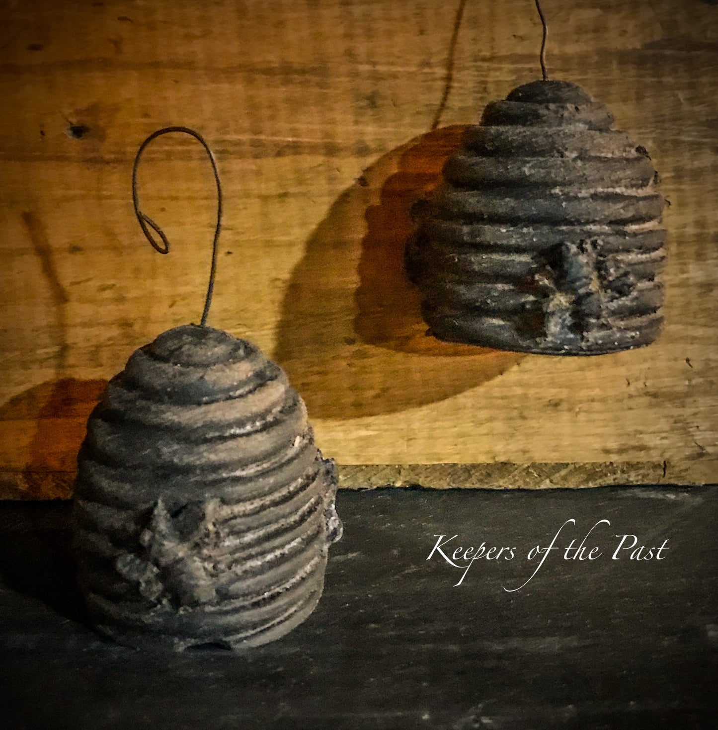 Bee Skep Ornie set/2