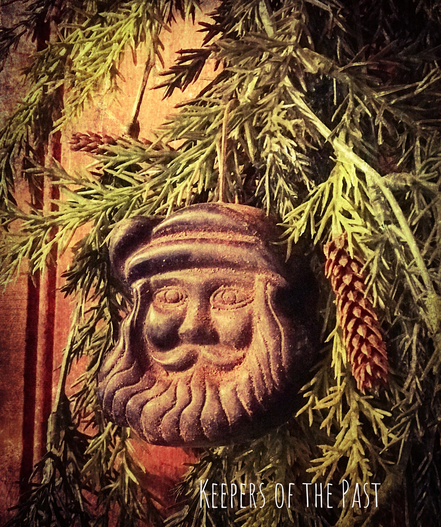 Blackened Wax Santa Ornie set/2