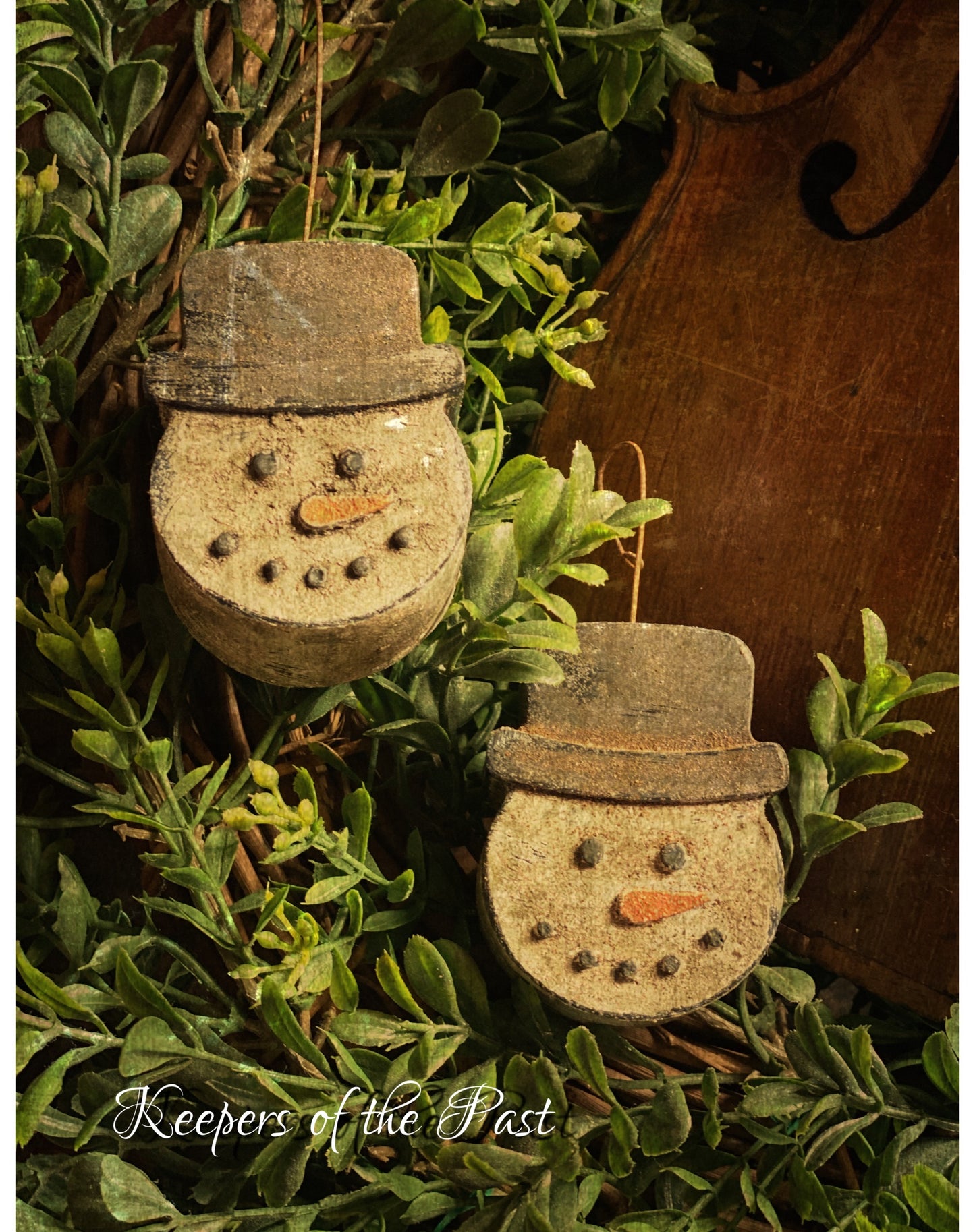 TopHat Snowman Ornie set/2