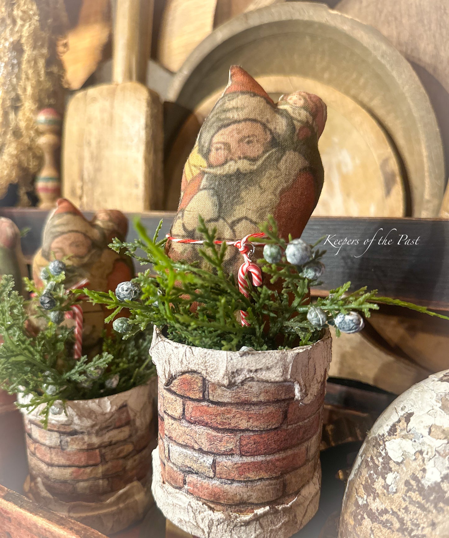 Santa in Snowy Top Chimney