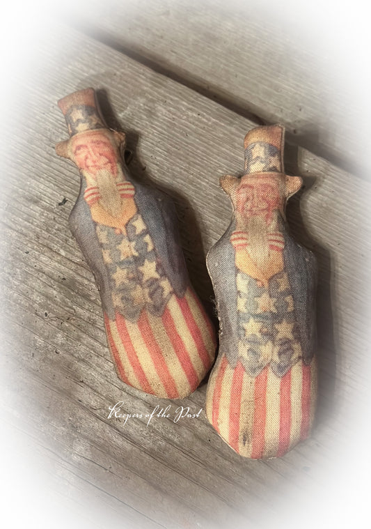 Cloth Printed Uncle Sam Ornie set/2