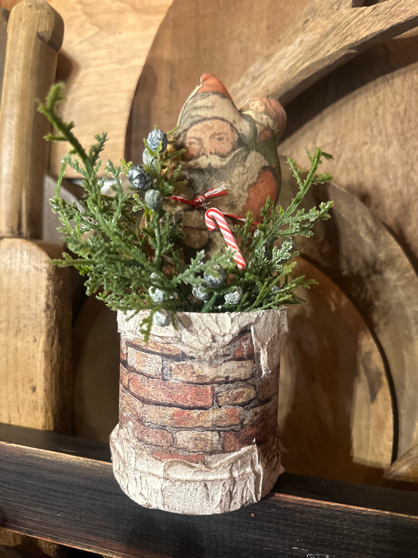 Santa in Snowy Top Chimney