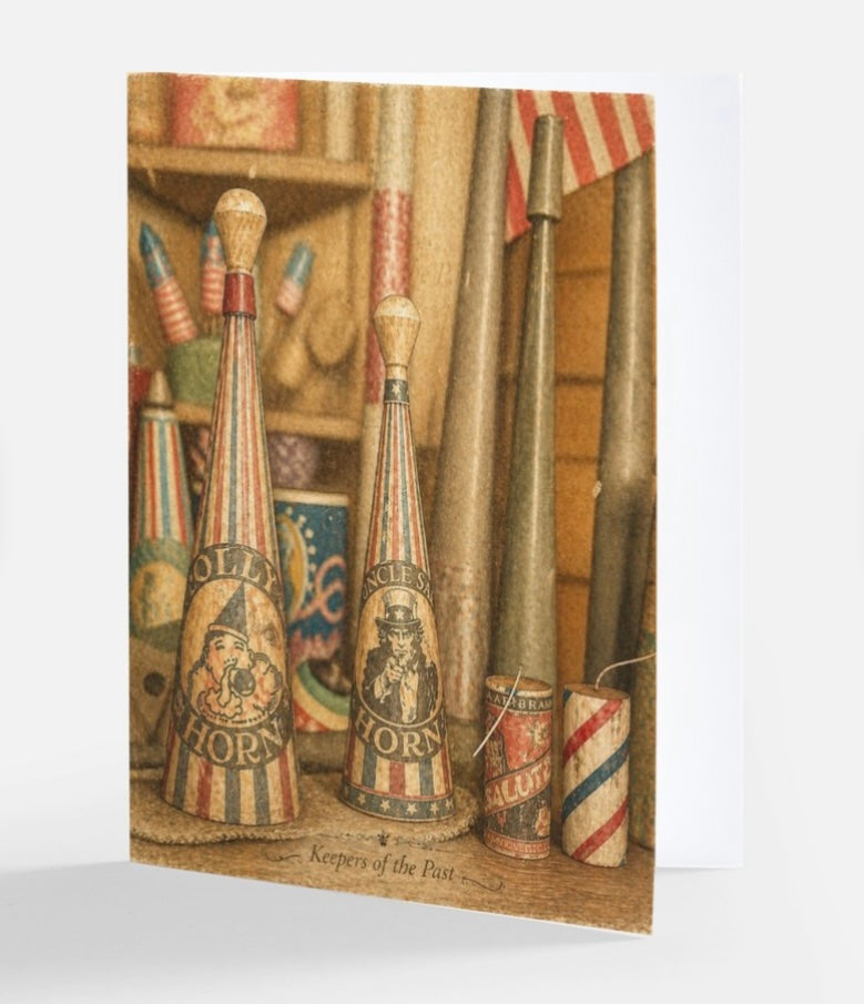 Patriotic Horns Greeting Card