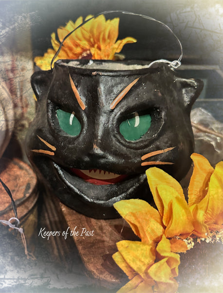 Halloween Black Cat Head Lantern