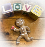 Running Gingerbread Man w/heart