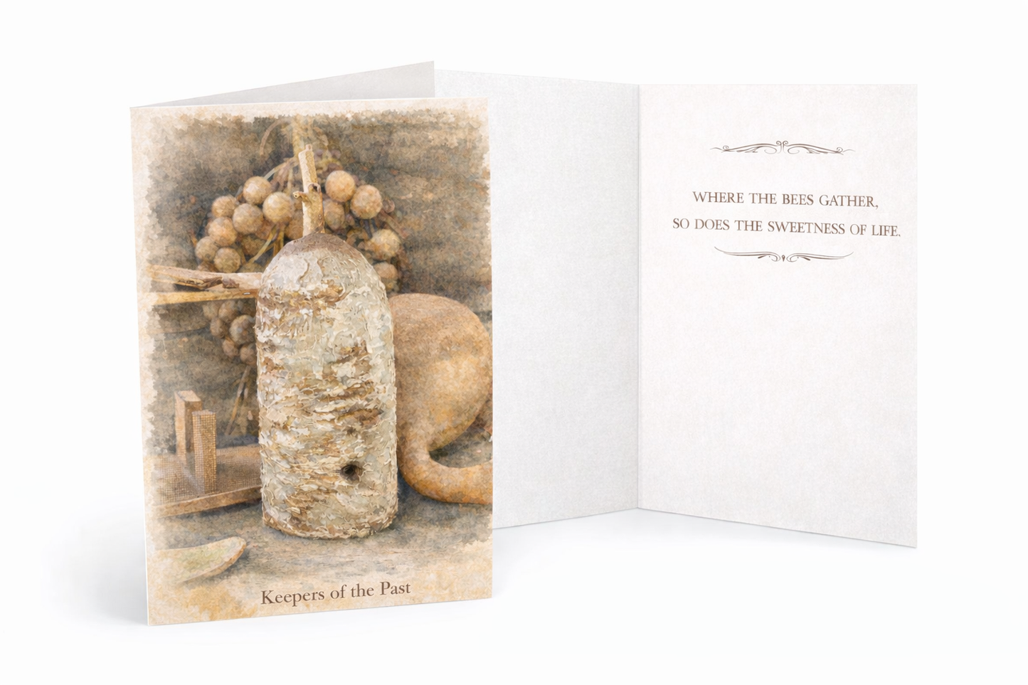 Tall Bee Skep Greeting Card