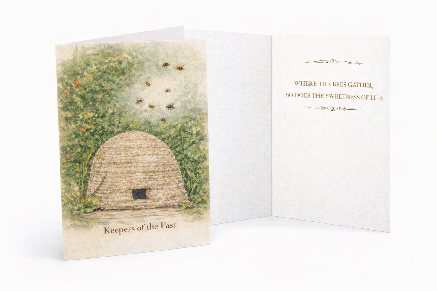 Large Bee Skep Greeting Card