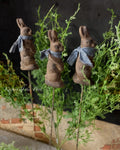 Primitive Chocolate Bunny Plant Poke set/2