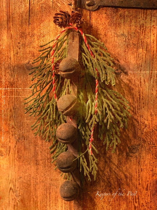 Primitive Christmas Sleigh Bells and Pine!