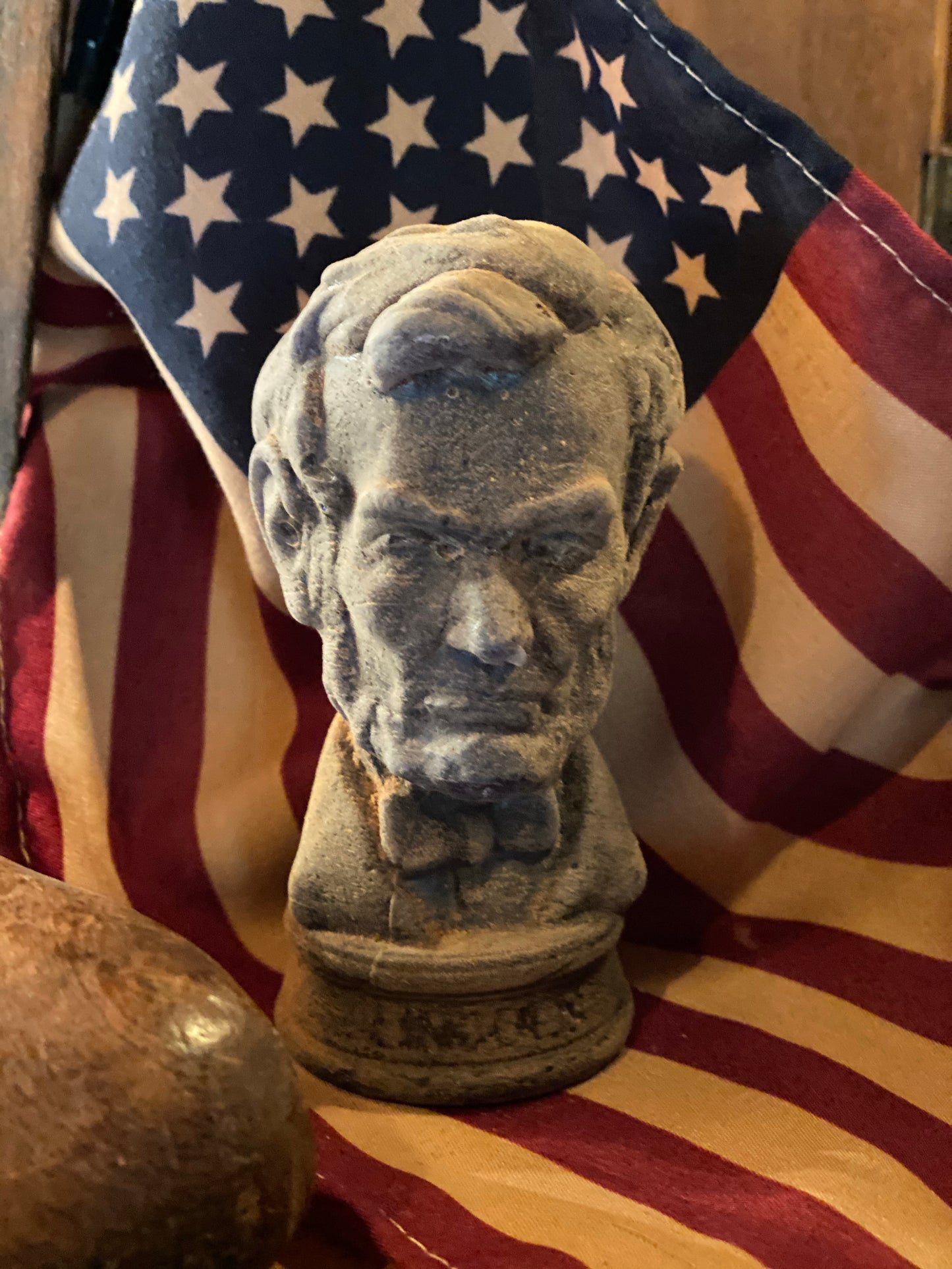 Primitive Wax Abe Lincoln Statue